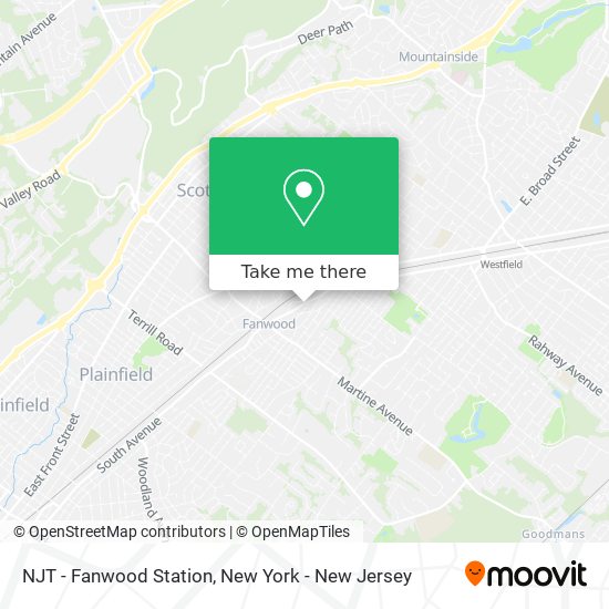 Mapa de NJT - Fanwood Station