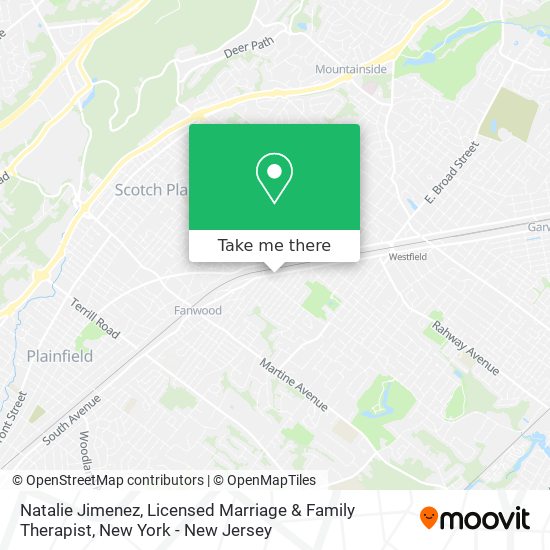 Natalie Jimenez, Licensed Marriage & Family Therapist map