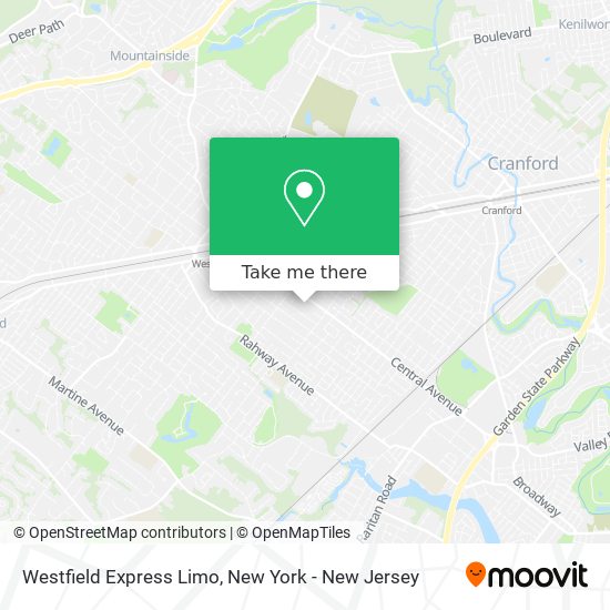 Westfield Express Limo map