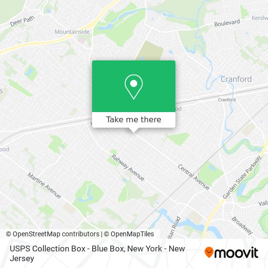 Mapa de USPS Collection Box - Blue Box