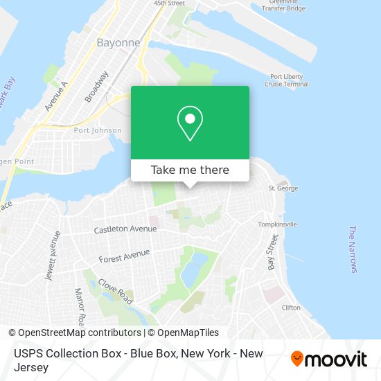 Mapa de USPS Collection Box - Blue Box