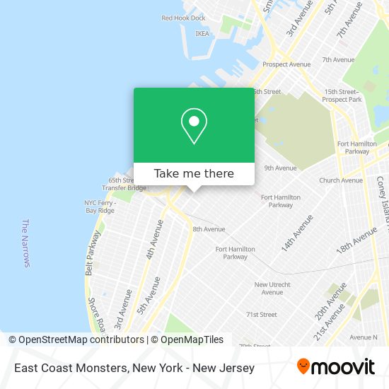 East Coast Monsters map