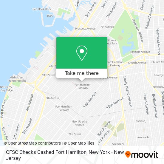 CFSC Checks Cashed Fort Hamilton map