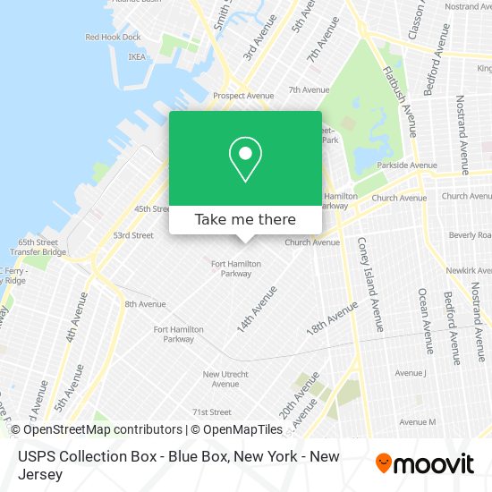 Mapa de USPS Collection Box - Blue Box