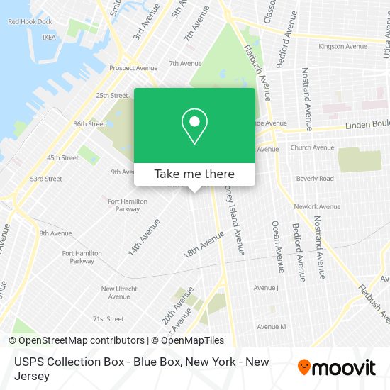 Mapa de USPS Collection Box - Blue Box