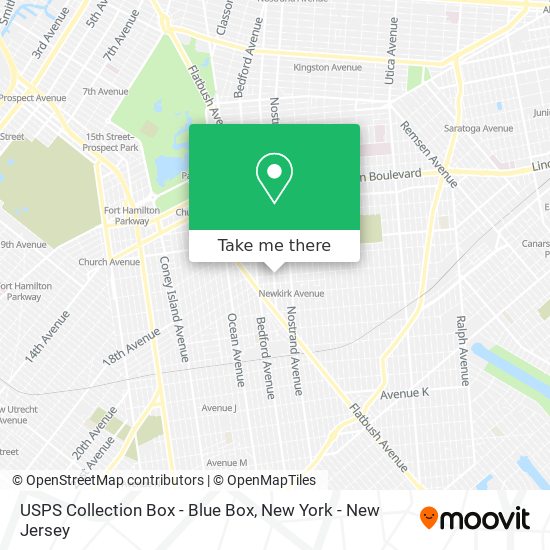 Mapa de USPS Collection Box - Blue Box