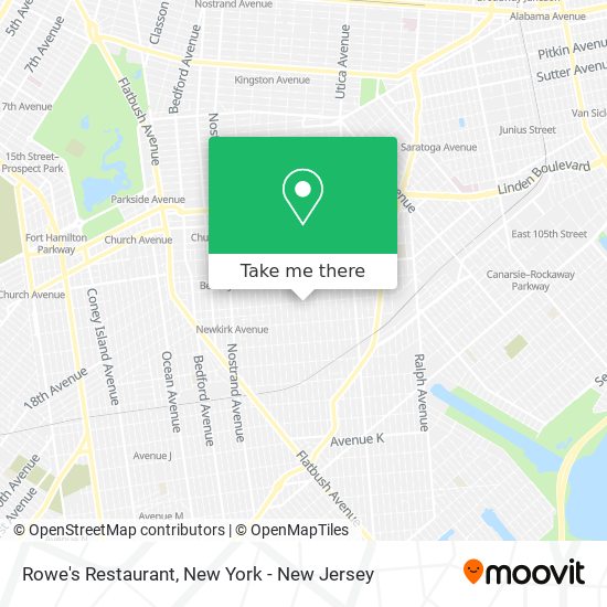 Rowe's Restaurant map