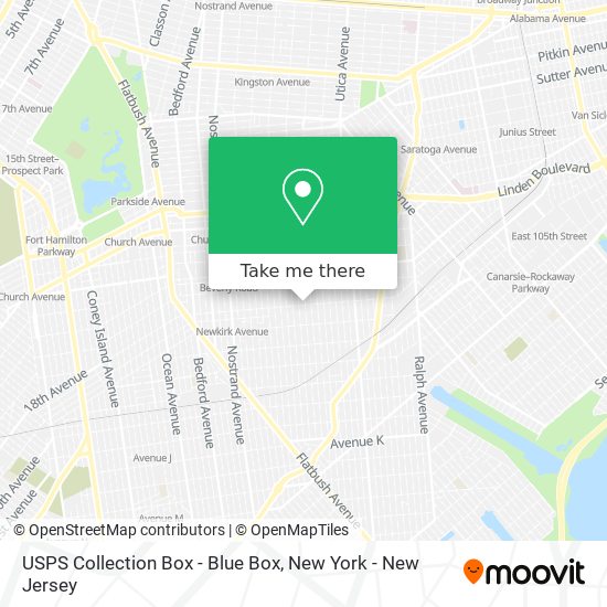 Mapa de USPS Collection Box - Blue Box