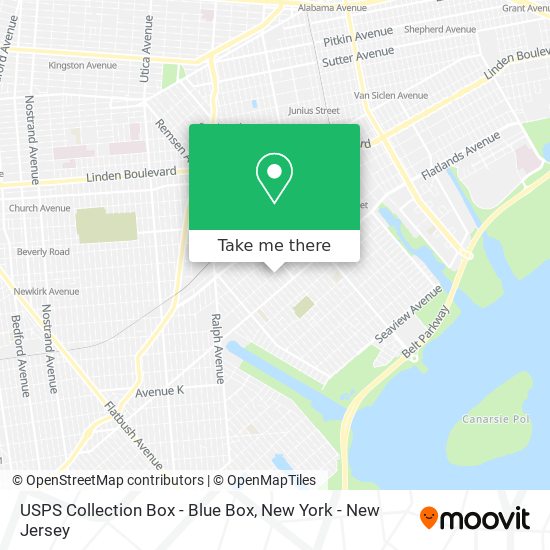 Mapa de USPS Collection Box - Blue Box