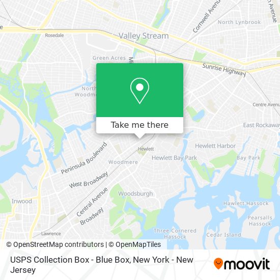 USPS Collection Box - Blue Box map