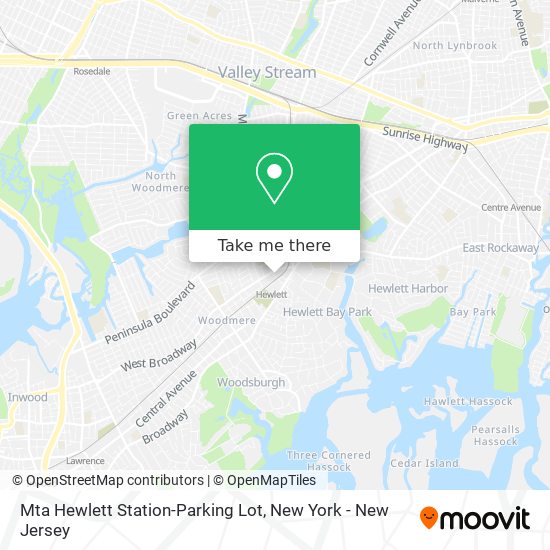 Mapa de Mta Hewlett Station-Parking Lot