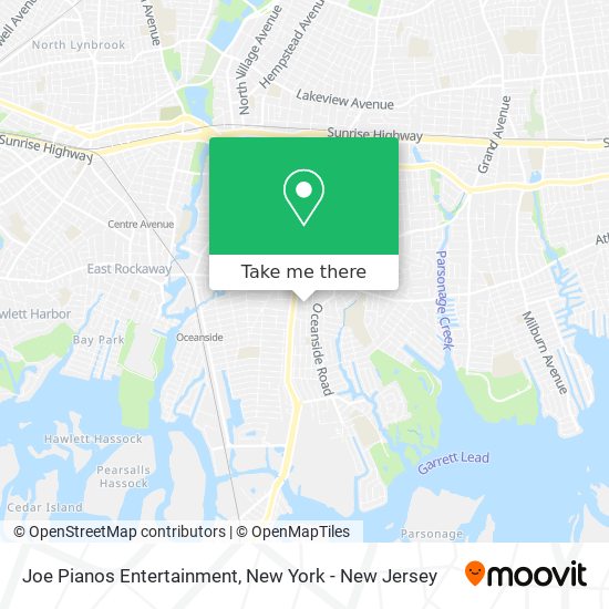 Joe Pianos Entertainment map