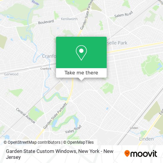 Garden State Custom Windows map