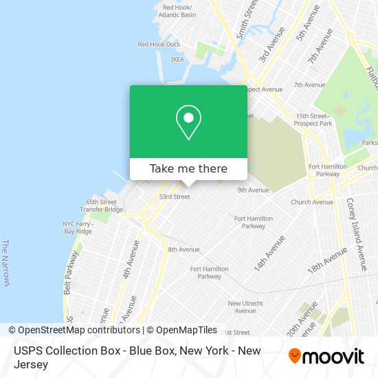 Mapa de USPS Collection Box - Blue Box