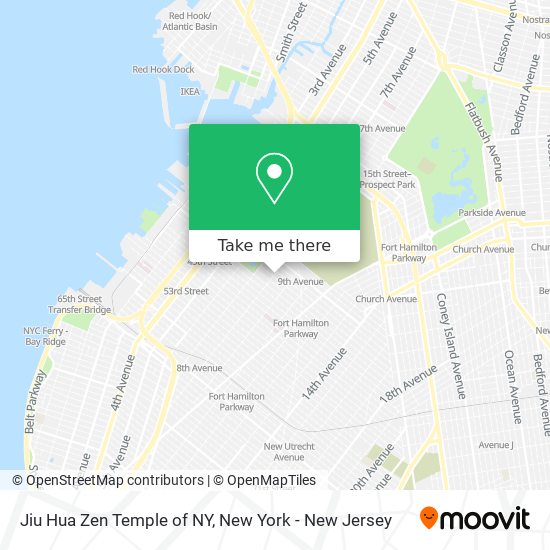 Jiu Hua Zen Temple of NY map