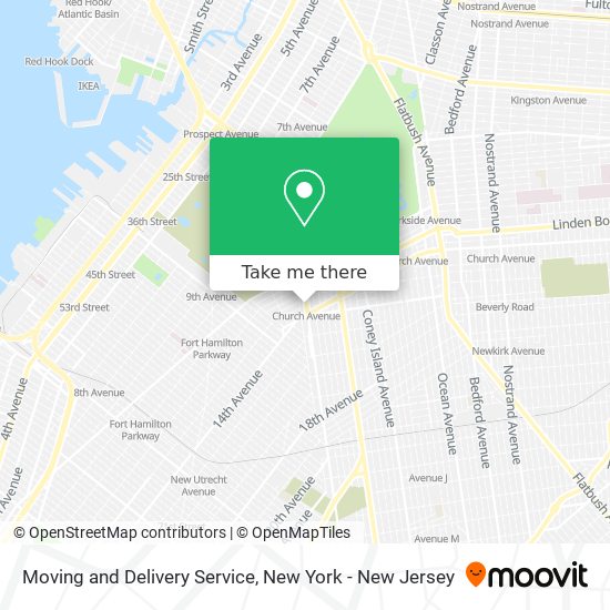 Mapa de Moving and Delivery Service