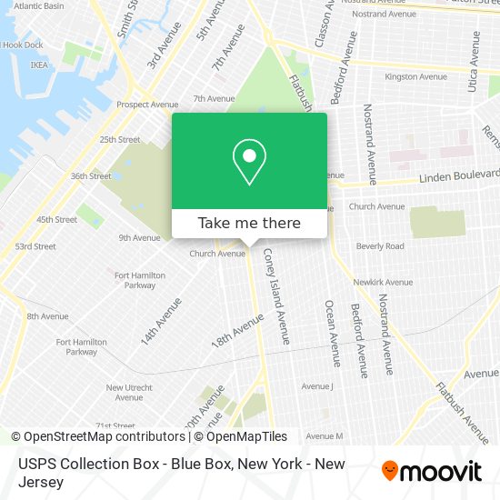 USPS Collection Box - Blue Box map