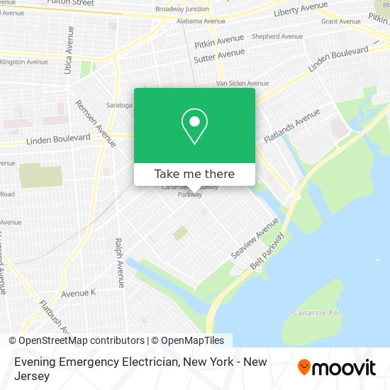Mapa de Evening Emergency Electrician