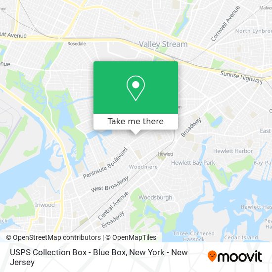 USPS Collection Box - Blue Box map