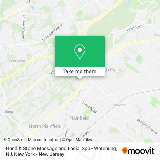 Hand & Stone Massage and Facial Spa - Watchung, NJ map