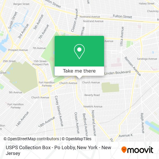 Mapa de USPS Collection Box - Po Lobby