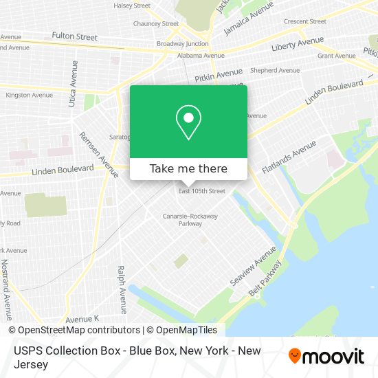 Mapa de USPS Collection Box - Blue Box