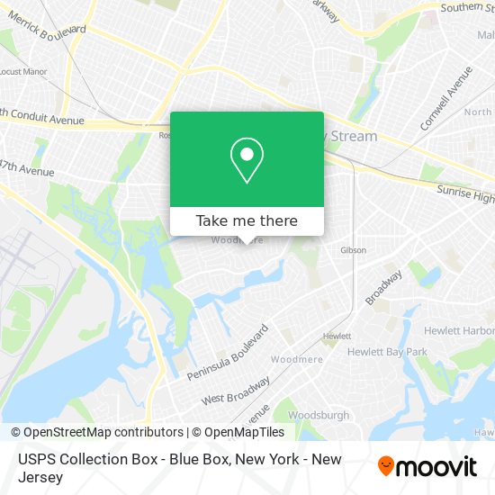 Mapa de USPS Collection Box - Blue Box