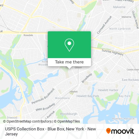 Mapa de USPS Collection Box - Blue Box