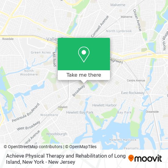 Achieve Physical Therapy and Rehabilitation of Long Island map