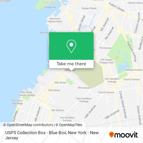 USPS Collection Box - Blue Box map