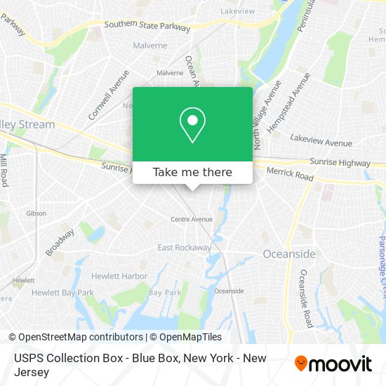 Mapa de USPS Collection Box - Blue Box