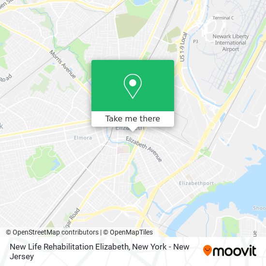 New Life Rehabilitation Elizabeth map