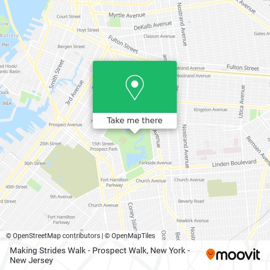 Making Strides Walk - Prospect Walk map