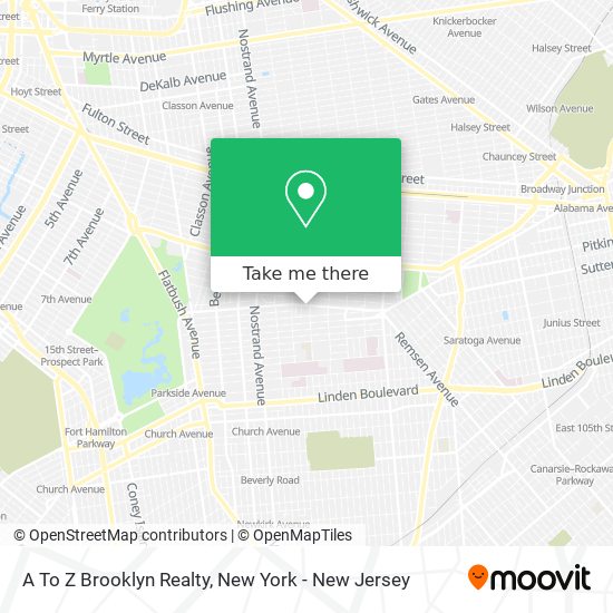 A To Z Brooklyn Realty map