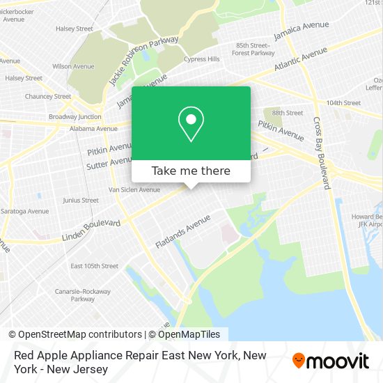 Red Apple Appliance Repair East New York map