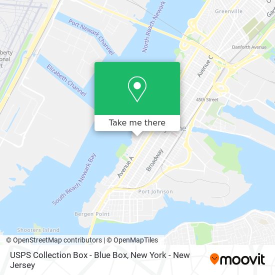 USPS Collection Box - Blue Box map