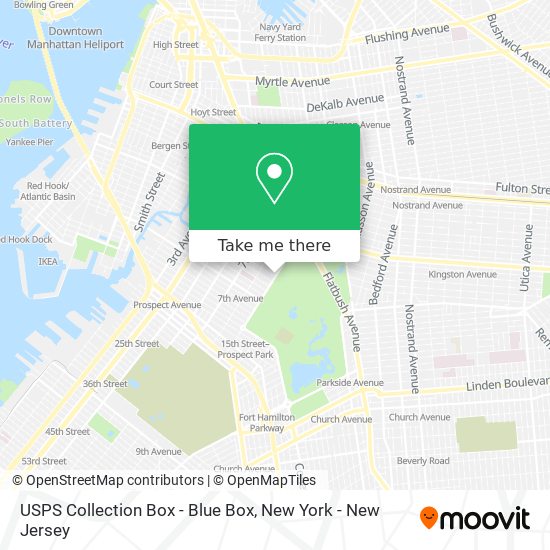 Mapa de USPS Collection Box - Blue Box