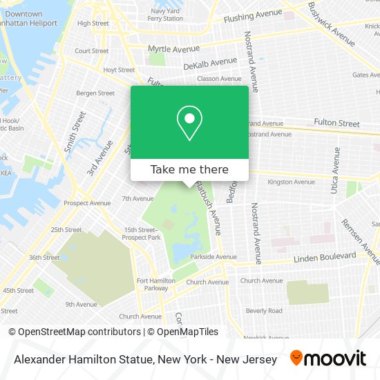 Mapa de Alexander Hamilton Statue