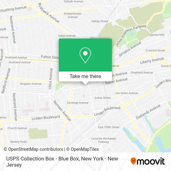 USPS Collection Box - Blue Box map