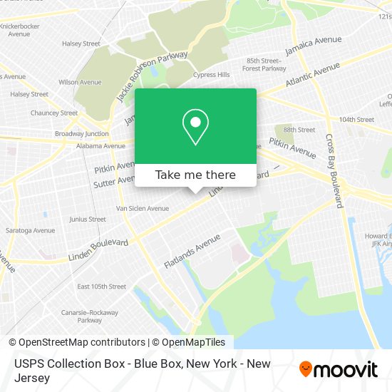 Mapa de USPS Collection Box - Blue Box