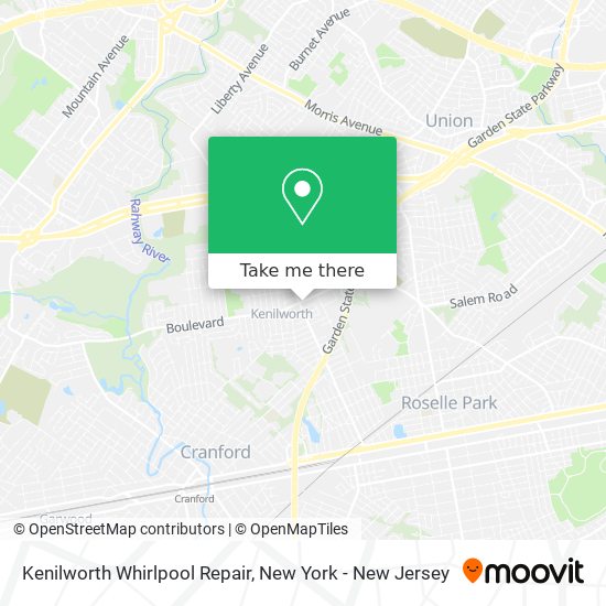Mapa de Kenilworth Whirlpool Repair