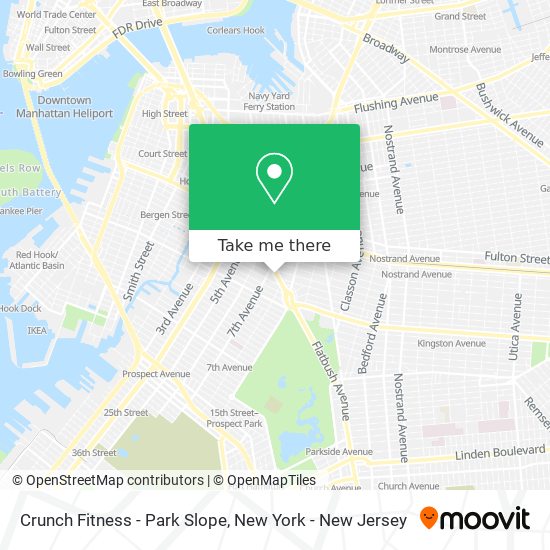 Mapa de Crunch Fitness - Park Slope