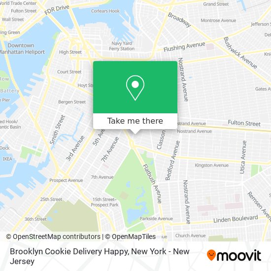 Mapa de Brooklyn Cookie Delivery Happy