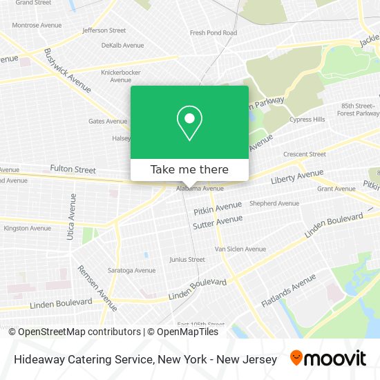 Hideaway Catering Service map