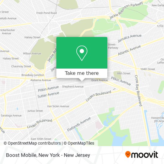 Mapa de Boost Mobile