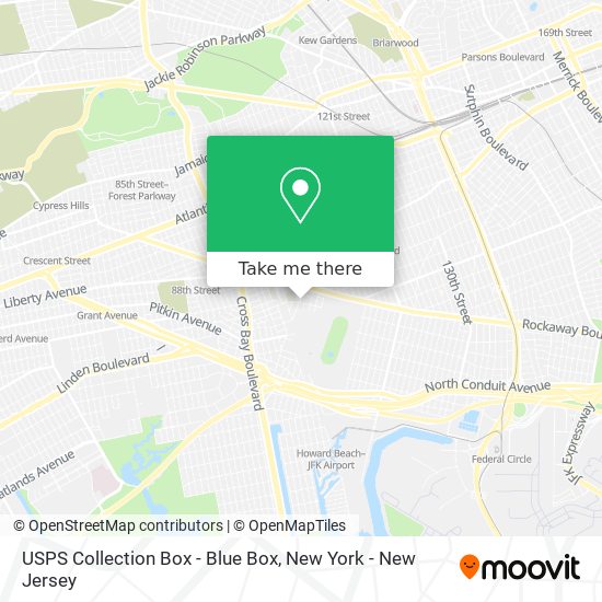 Mapa de USPS Collection Box - Blue Box