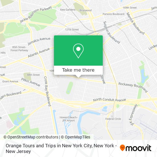 Mapa de Orange Tours and Trips in New York City