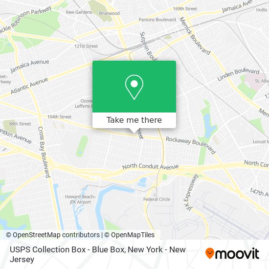 Mapa de USPS Collection Box - Blue Box