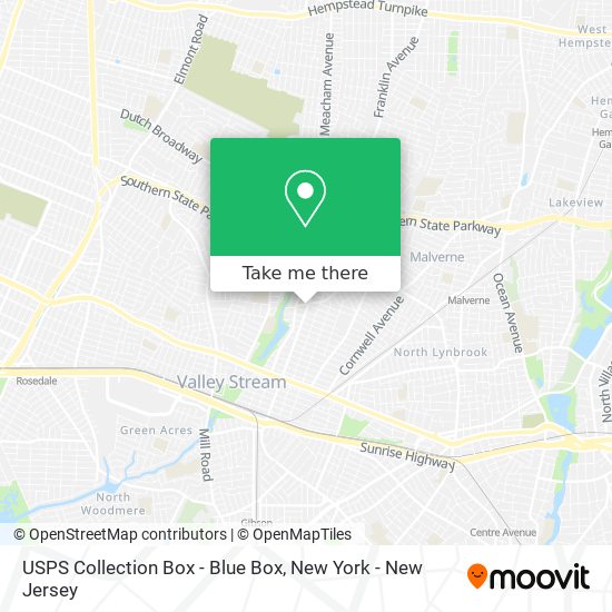 Mapa de USPS Collection Box - Blue Box