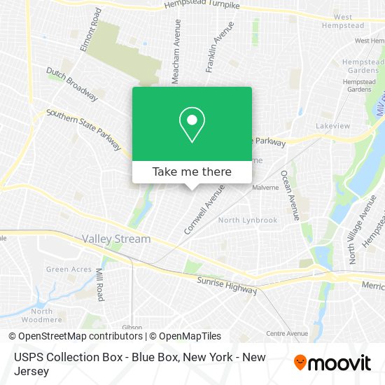 Mapa de USPS Collection Box - Blue Box